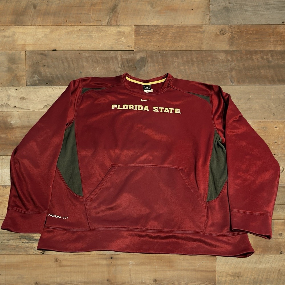 Team Nike Florida State Seminoles Center Swoosh Crewneck Sweatshirt‎ XL